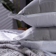 KIT Cama Posta King Colcha Maelis 100% Fibra de Bambu Dupla Face 2,80m x 2,70m 09 Peças - Cinza / Branco