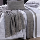KIT Cama Posta King Colcha Maelis 100% Fibra de Bambu Dupla Face 2,80m x 2,70m 09 Peças - Cinza / Branco