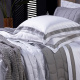 KIT Cama Posta King Colcha Maelis 100% Fibra de Bambu Dupla Face 2,80m x 2,70m 09 Peças - Cinza / Branco
