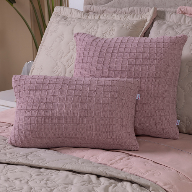 Kit Cama Posta King Suavit Percal 400 Fios 2,80m x 2,70m 10 Peças - Rosê / Bege