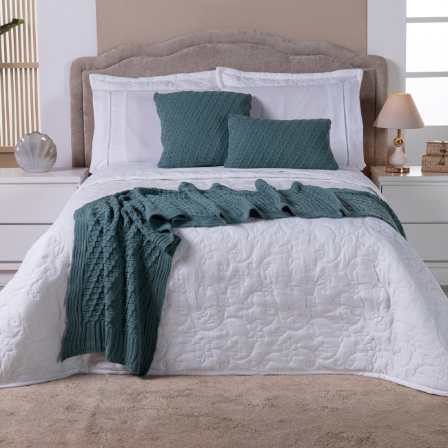 Kit Cama Posta Queen Suavit Percal 400 Fios 2,60m x 2,40m 10 Peças - Branco