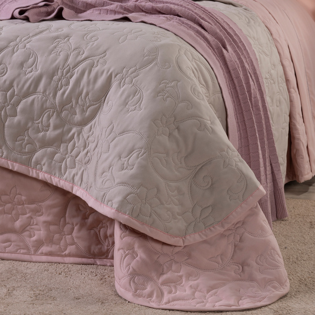 Kit Cama Posta Queen Suavit Percal 400 Fios 2,60m x 2,40m 10 Peças - Rosê / Bege