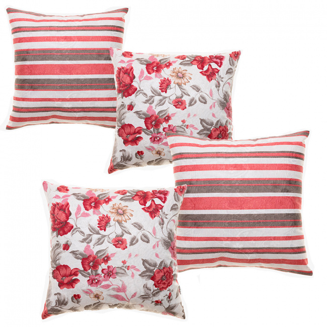 Kit Capas de Almofada Glamour 42cm x 42cm Estampada 04 Peças - Estampa 136/137