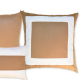 Kit Capas de Almofadas Quadro de Linho e Suede 04 Peças - Dourado