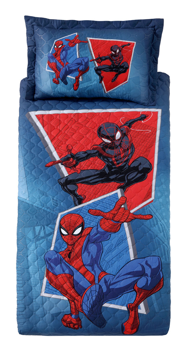 Kit Cobre Leito Colcha Solteiro Disney Home Fofinho 2,35m x 1,60m 02 Peças - Spiderman Team