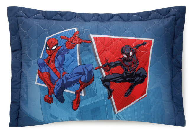 Kit Cobre Leito Colcha Solteiro Disney Home Fofinho 2,35m x 1,60m 02 Peças - Spiderman Team