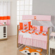 Kit de Berço Americano Raposa 10 Peças - Rosa / Laranja