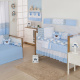 Kit de Berço Americano Urso Dengoso 10 Peças - Azul Claro