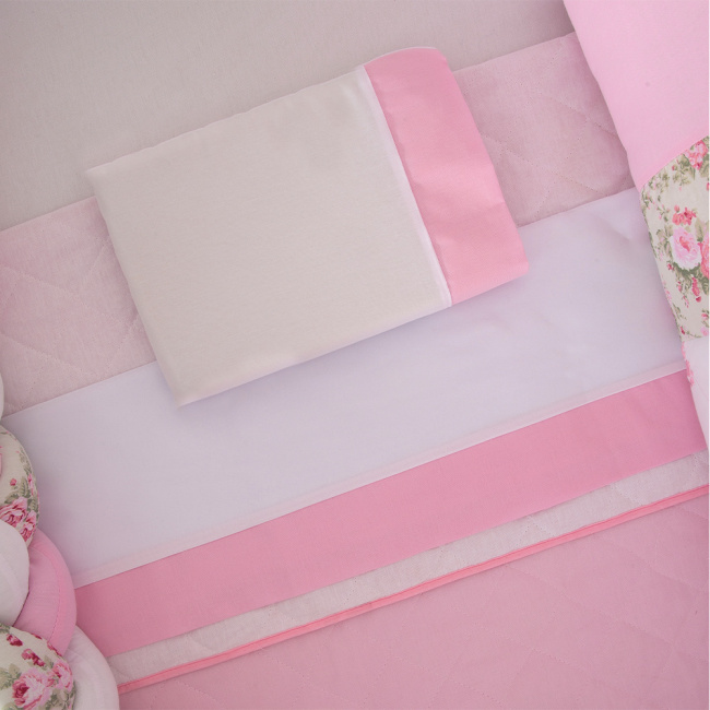 Kit de Berço Americano Urso Dengoso 10 Peças - Rosa