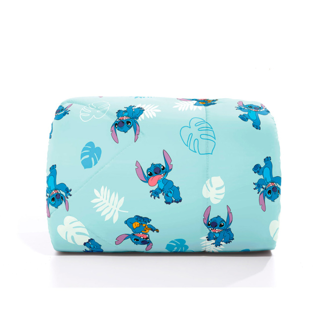 Kit Edredom Colcha Solteiro Disney Infantil Fofinho 2,40m x 1,60m 01 Peça - Stitch Folhas