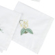 Kit Guardanapos de Pano 40cm x 40cm 400 Fios 100% Algodão Toque Acetinado 04 Peças Branco - Bordado Amarilis