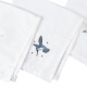 Kit Guardanapos de Pano 40cm x 40cm 400 Fios 100% Algodão Toque Acetinado 04 Peças Branco - Bordado Beija-Flor