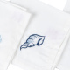 Kit Guardanapos de Pano 40cm x 40cm 400 Fios 100% Algodão Toque Acetinado 04 Peças Branco - Bordado Buzio