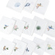 Kit Guardanapos de Pano 40cm x 40cm 400 Fios 100% Algodão Toque Acetinado 04 Peças Branco - Bordado Canarinho Azul