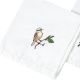 Kit Guardanapos de Pano 40cm x 40cm 400 Fios 100% Algodão Toque Acetinado 04 Peças Branco - Bordado Canarinho Gloster