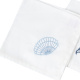 Kit Guardanapos de Pano 40cm x 40cm 400 Fios 100% Algodão Toque Acetinado 04 Peças Branco - Bordado Concha
