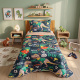 Kit Infantil Cobre Leito Matelado Solteiro Dupla Face 2,20m x 1,80m 02 Peças - Dinossauro / Bege