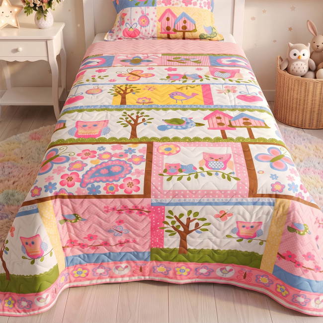 Kit Infantil Cobre Leito Matelado Solteiro Dupla Face 2,20m x 1,80m 02 Peças - Dorothy / Rosa