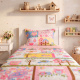 Kit Infantil Cobre Leito Matelado Solteiro Dupla Face 2,20m x 1,80m 02 Peças - Dorothy / Rosa