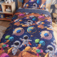 Kit Infantil Cobre Leito Matelado Solteiro Dupla Face 2,20m x 1,80m 02 Peças - Espaço / Azul