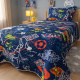 Kit Infantil Cobre Leito Matelado Solteiro Dupla Face 2,20m x 1,80m 02 Peças - Game / Azul