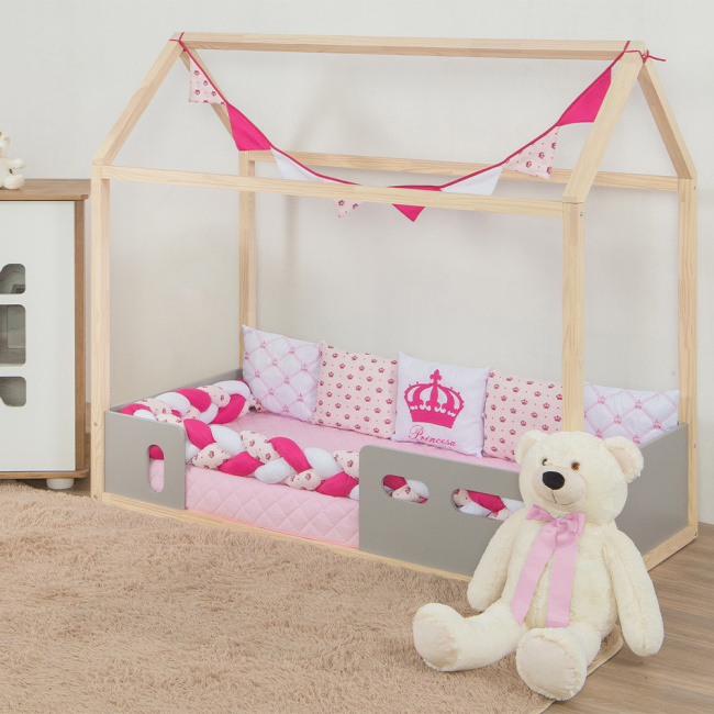 Kit Mini Cama Montessoriana 08 Peças - Imperial Pink