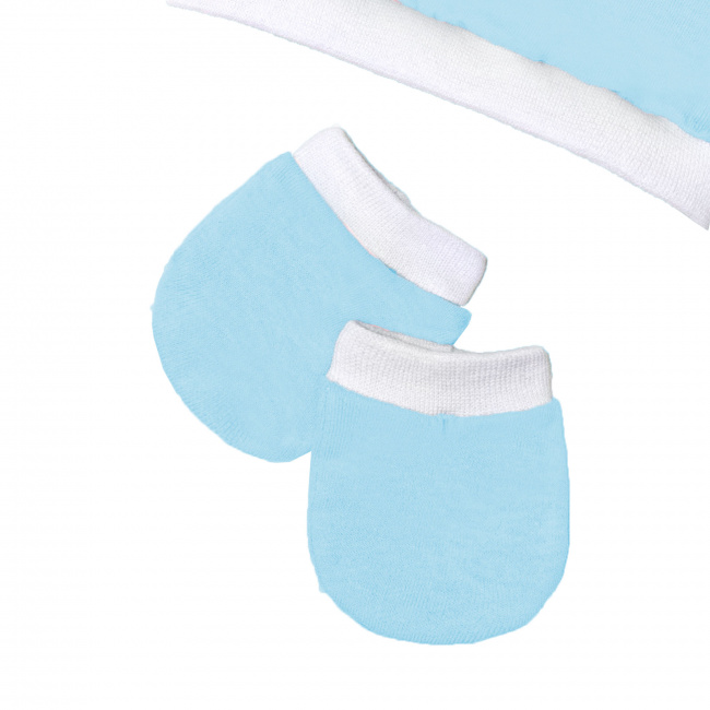 Kit Touca Nozinho e Luvas Ajustáveis com Punho 02 Peças - Azul