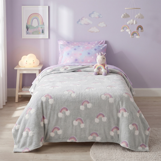 Manta Infantil Glow Brilha no Escuro 180g/m² 2,00m x 1,50m 01 Peça - Arco Íris
