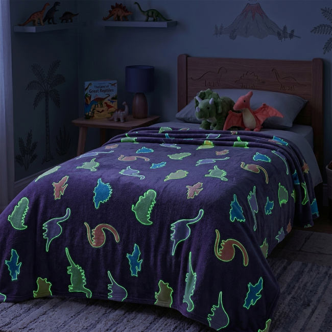 Manta Infantil Glow Brilha no Escuro 180g/m² 2,00m x 1,50m 01 Peça - Dinossauros