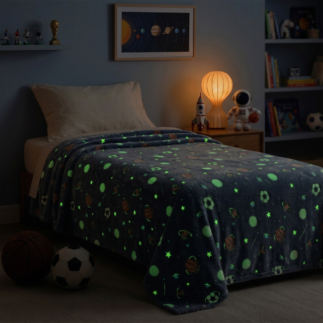 Manta Infantil Glow Brilha no Escuro 180g/m² 2,00m x 1,50m 01 Peça - Esportes