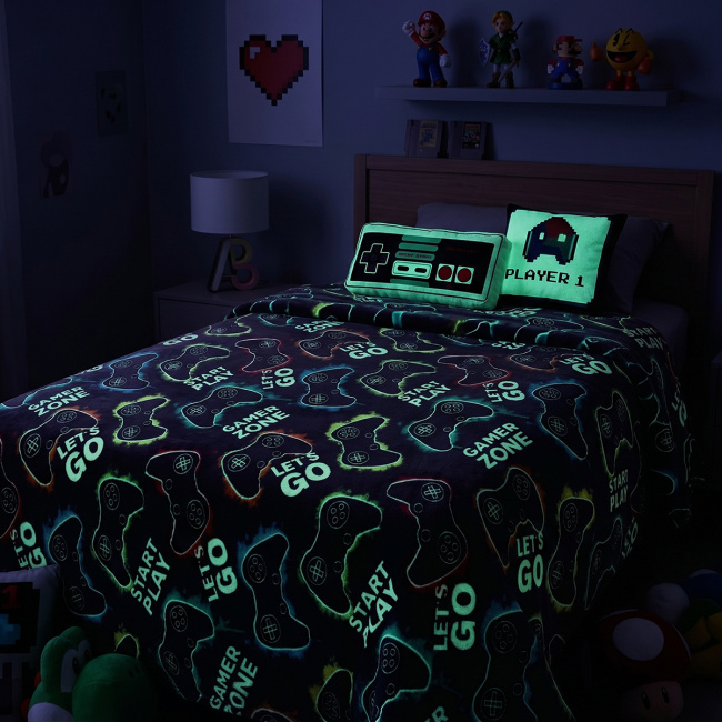 Manta Infantil Glow Brilha no Escuro 180g/m² 2,00m x 1,50m 01 Peça - Gamer
