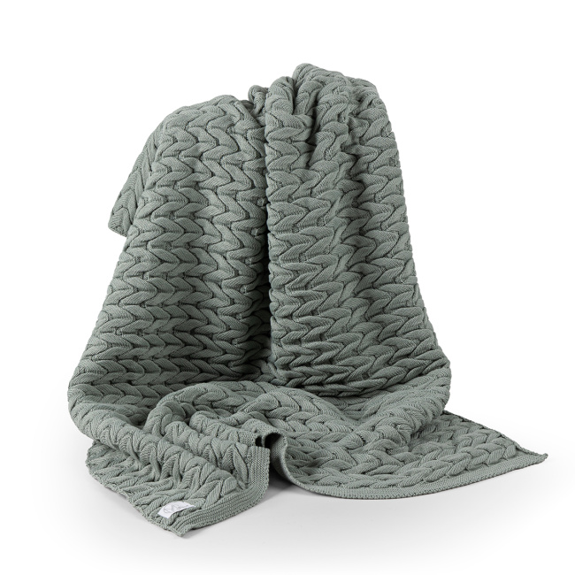 Manta Liz Tricot Trança 100% Acrílico 01 Peça - Verde