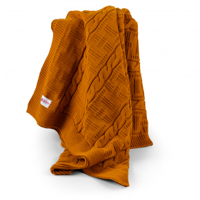 Manta Selena Tricot Trança Tecido Acrílico 1,80m x 1,20m 01 Peça - Dourado