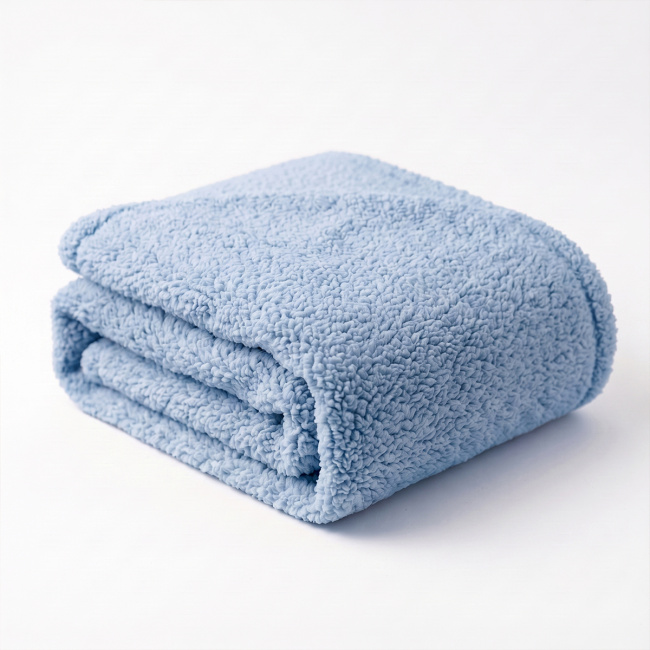 Mantinha Cobertor Dupla Face Sherpa Glamour Toque Macio e Aveludada Quentinha 2,10m x 1,90m 01 Peça - Azul