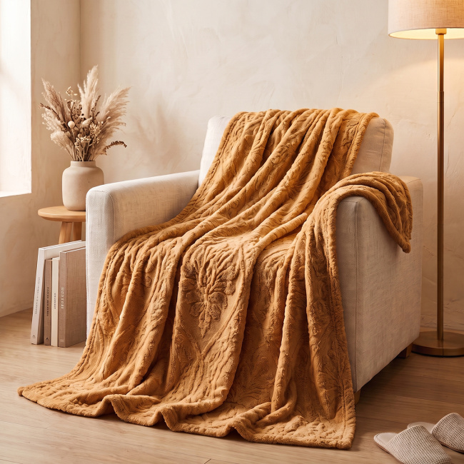 Mantinha Cobertor Dupla Face Sherpa Glamour Toque Macio e Aveludada Quentinha 2,10m x 1,90m 01 Peça - Bege