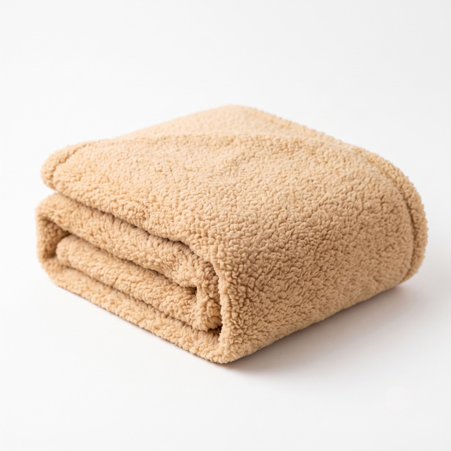 Mantinha Cobertor Dupla Face Sherpa Glamour Toque Macio e Aveludada Quentinha 2,10m x 1,90m 01 Peça - Palha