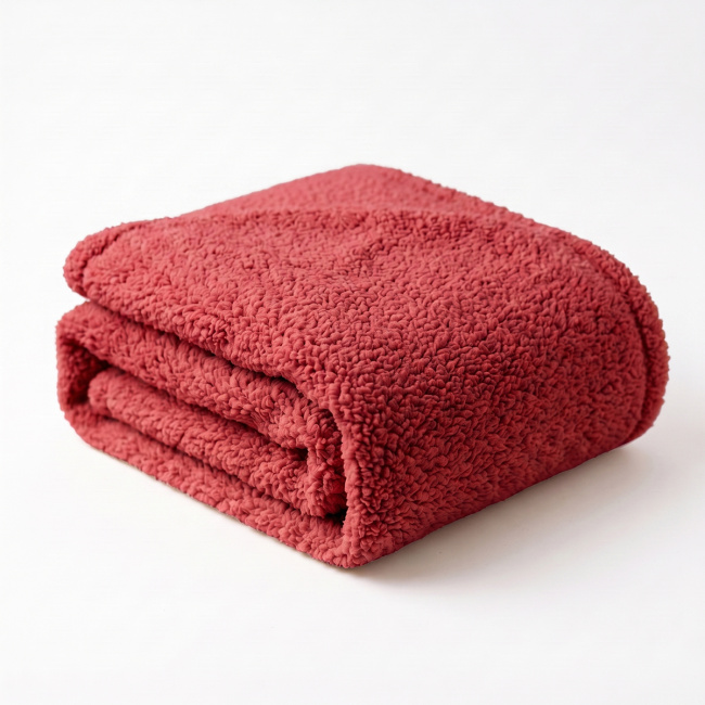 Mantinha Cobertor Dupla Face Sherpa Glamour Toque Macio e Aveludada Quentinha 2,10m x 1,90m 01 Peça - Vermelho