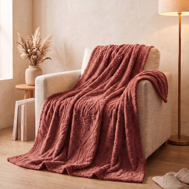 Mantinha Cobertor Dupla Face Sherpa Glamour Toque Macio e Aveludada Quentinha 2,10m x 1,90m 01 Peça - Vermelho