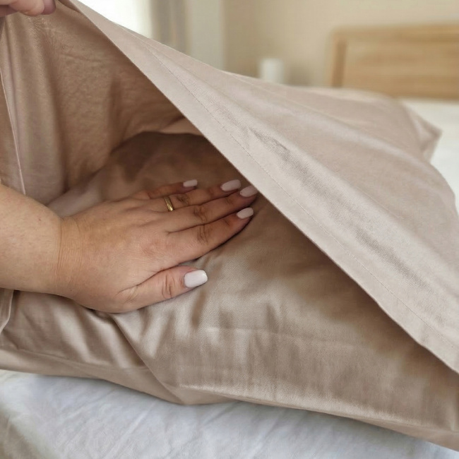 Fronha Careca 70cm x 50cm Pádua 400 Fios Egípcio 100% Algodão 02 Peças - Cáqui