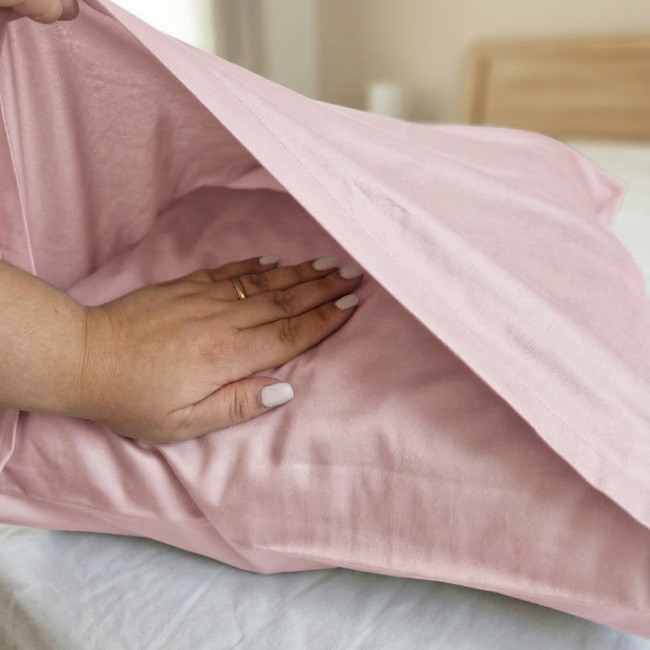 Fronha Careca 70cm x 50cm Pádua 400 Fios Egípcio 100% Algodão 02 Peças - Rosa