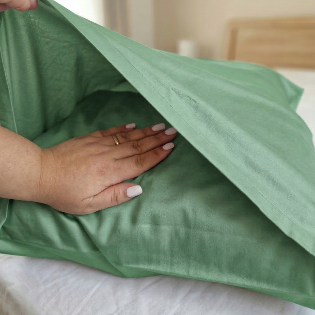 Fronha Careca 70cm x 50cm Pádua 400 Fios Egípcio 100% Algodão 02 Peças - Verde