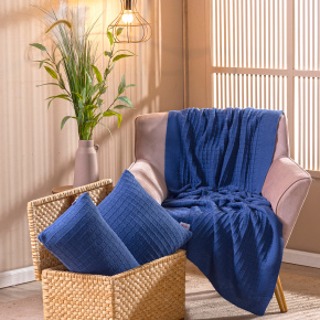 Peseira Nubia Tricot 2,60m x 70cm 100% Acrílico 01 Peça - Azul Marinho