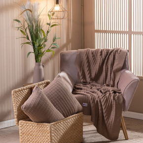 Peseira Nubia Tricot 2,60m x 70cm 100% Acrílico 01 Peça - Bege