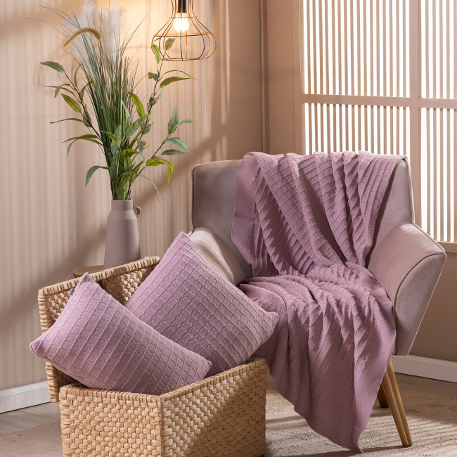 Peseira Nubia Tricot 2,60m x 70cm 100% Acrílico 01 Peça - Rosê