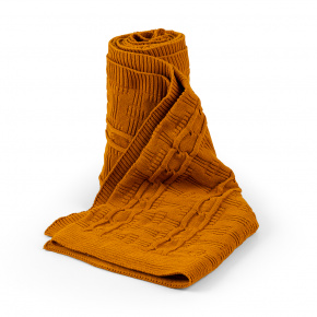 Peseira Selena Tricot Trança Tecido Acrílico 2,20m x 70cm 01 Peça - Dourado