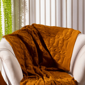 Peseira Selena Tricot Trança Tecido Acrílico 2,20m x 70cm 01 Peça - Dourado