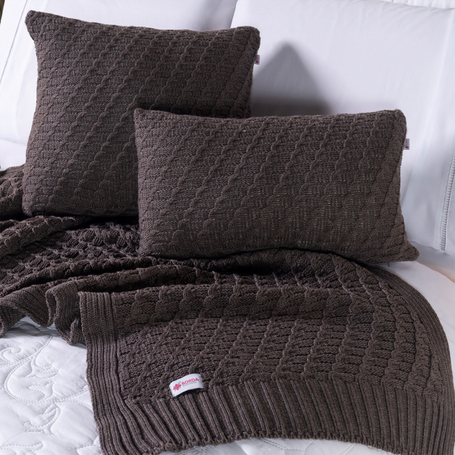 Peseira Trevi Tricot 2,60m x 70cm 100% Acrílico 01 Peça - Tabaco