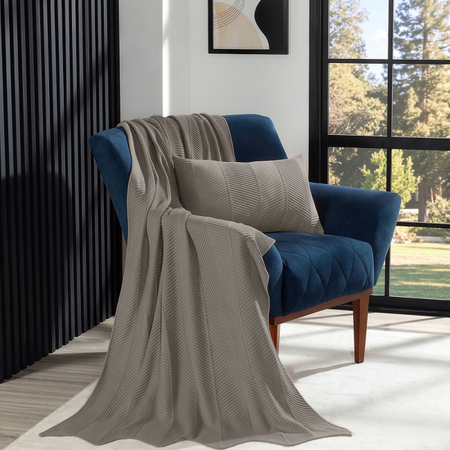 Peseira Tricot Bali 2,20m x 70cm 100% Acrílico 01 Peça - Cáqui