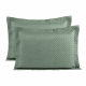 Porta Travesseiro Matelado Pádua 70cm x 50cm Tecido Egípcio 400 Fios 100% Algodão 02 Peças - Verde