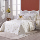 Roupa de Cama Casal Bordado Girassol 200 Fios 100% Algodão 2,60m x 2,20m 04 Peças - Palha